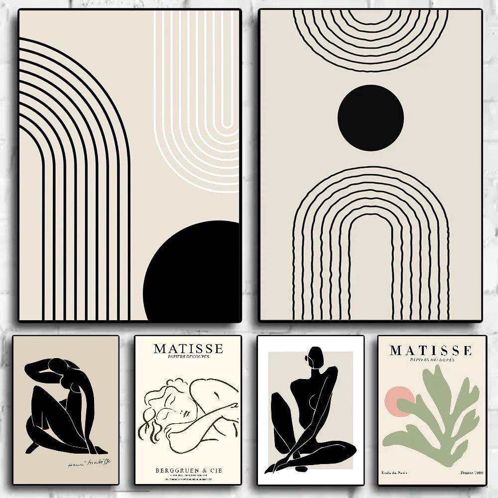 abstract matisse flower human body Poster HD art sticky wall waterproof home living room bedroom bar aesthetic decoration