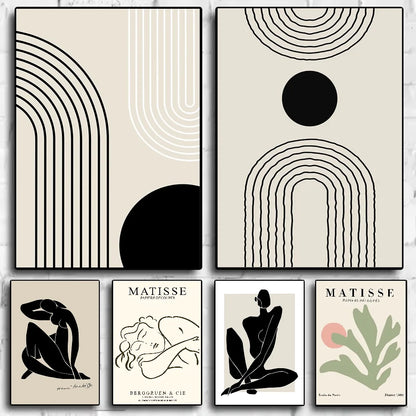 abstract matisse flower human body Poster HD art sticky wall waterproof home living room bedroom bar aesthetic decoration