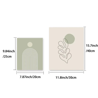 6pcs Sage Green Abstract Matisse Art Exhibition Poster Minimalist Female Human Body Line Art Leaves Bohemian Wall Art