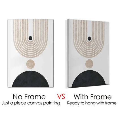 Framed Nordic Abstract Geometric Round Arch Line Canvas Painting Print Poster Modern Living Room Wall Art Home Decor Mural